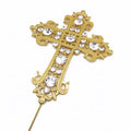 Religious Wedding Baptism Christening Decorative Gold 9.5*11.8cm Crystal Rhinestone Cross Cake Topper