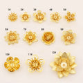 Manufacturer Wholesale 18K Real Gold Flower Caps Hollow Petal Spacer Beads DIY Jewelry Accessories Excellent Color Retention