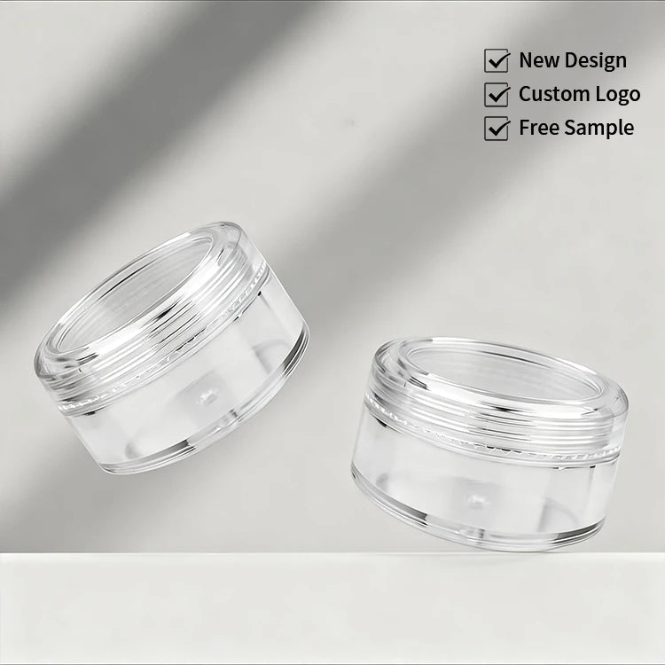 Factory Direct 2g 5g15g Empty Plastic Cosmetic Makeup Jar Pots Transparent Sample Container Eyeshadow Cream Lip Balm Jars