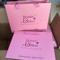 Custom Printed Recycled  Packaging Gift Paper Bags With Ribbon Fashionable Ties Shopping Paper Bags