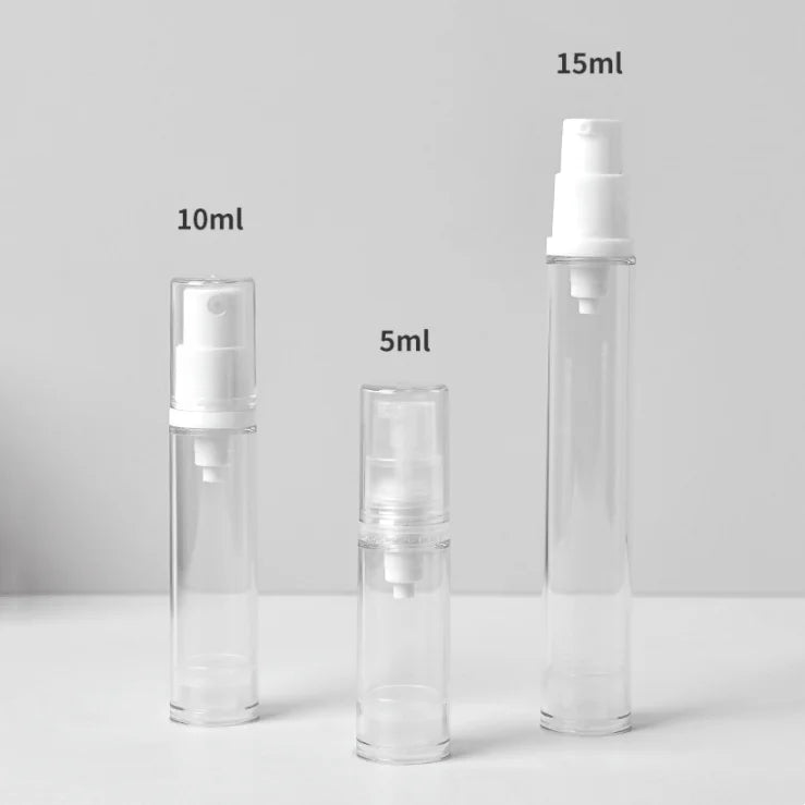 5ml 10ml 15ml Empty Small Travel Refilled Airless Spray Lotion Pump Bottle Skincare Cosmetic Packaging
