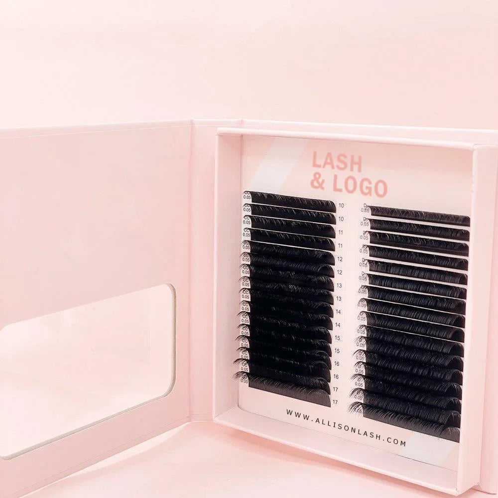Korea Pbt 16rows Mix Length Professionals Black Soft Individual Lashes Eyelash Extension MegaBDM