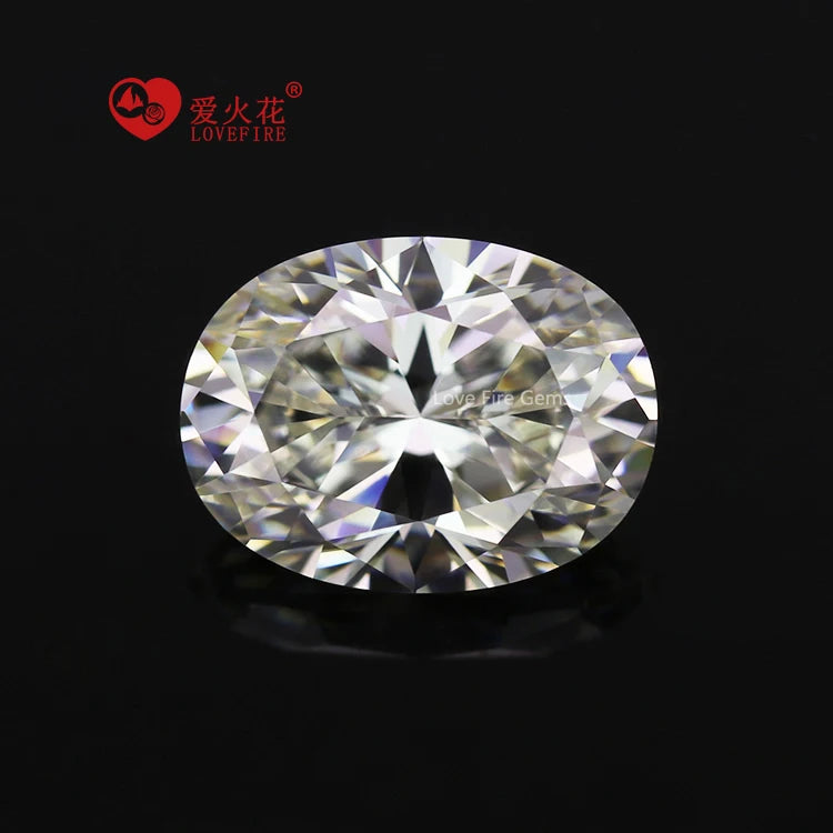 All Sizes 5A Grade Loose Cz Zircon Stones Oval Brilliant Cut Synthetic Light Yellow Cubic Zirconia