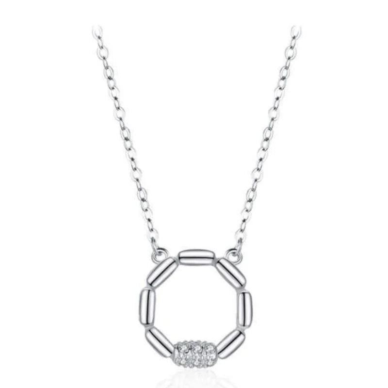 Customize 925 Sterling Silver Necklaces Women Advanced Korean Version Personalized Circle Fashion Pendant Necklace Fine Jewelry