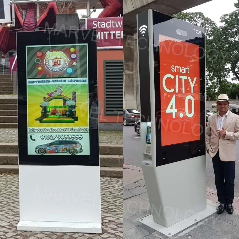 55-Inch Outdoor Industrial 3D LCD Advertising Display Capacitive Touch Screen High Visibility for Shopping Malls Indoor Totem