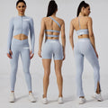 High Waisted Workout Gym Fitness Sets Active Yoga Wear Sport Clothing Seamless Four-Way Stretch Sweat-Wicking Leggings Set for