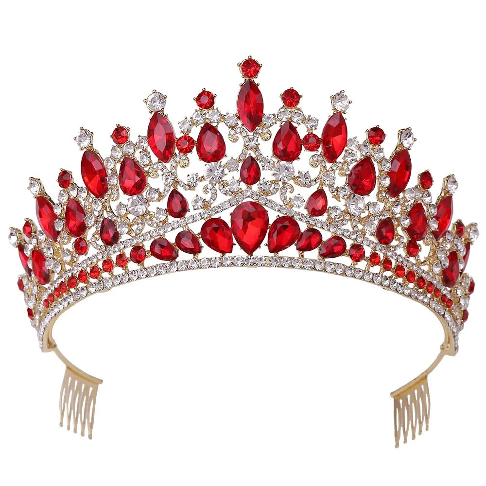 HP627 Women's Rhinestone Crown Birthday Princess Pageant Tiara for Anniversary Occasions Girls
