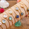 Factory Price Trendy Gold Chain Bracelet Natural Gemstone Bead Charm Classic Jewelry for Wedding Anniversary Birthday Gifts
