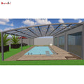 Large Size Waterproof Aluminum Alloy & Polycarbonate Patio Cover Attached Swimming Pools Awning Canopy for House