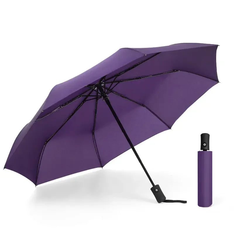 Promotional Automatic Open Waterproof Parapluies Customized Colors Windproof Foldable Travel Three Folding Umbrella with logo