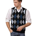 Geometric Sleeveless Male Pullover Tops Fashion v Neck Sweater Vest Manufacture Jacquard Dongguan Knitted Sweater Men's Sweaters