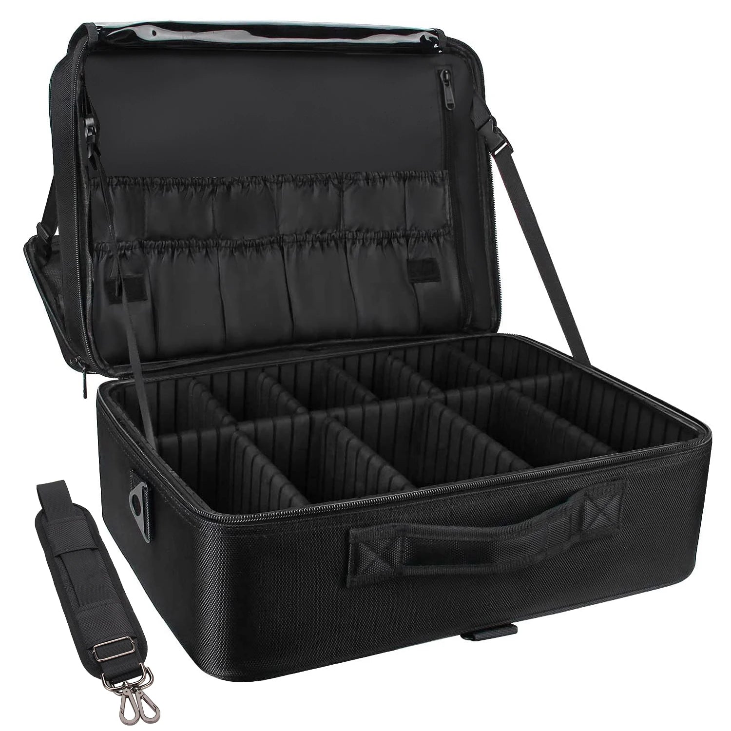 Relavel Makeup Artist Bag Portable Travel Organizer Box Professional Case with Adjustable Dividers Extra Large Makeup Case