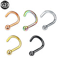 Wholesale 10pcs Solid G23 Titanium Nose Stud Piercing Screw L-Shape Nose Ring 18g/20g Nose Piercing Stud