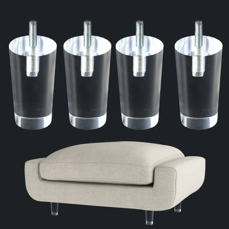 Transparent Modern Acrylic Bench and Sofa Legs with UV Lucite Finish Heavy Duty Easy Installation for Dining Furniture