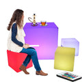 Modern LED Light Cube Chair Plastic Chair With Cube Lighting for Outdoor Living Room Hotel & Home Bar Party Chair