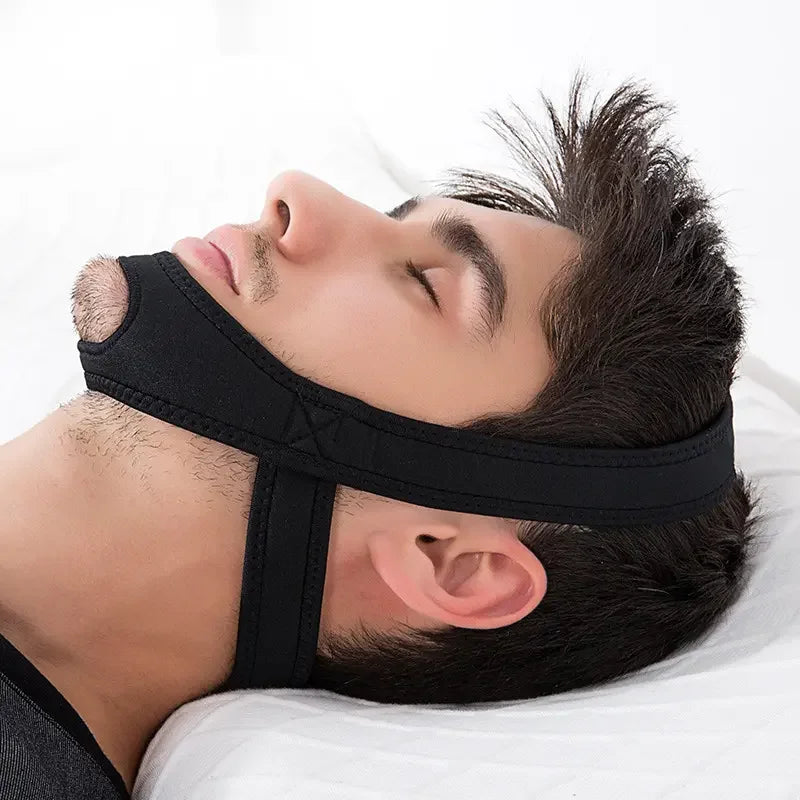 Trending Products 2023 New Arrivals Product Show Face Elastic Stop Snoring Belt to Prevent Snoring Black Blue for Man and Woman