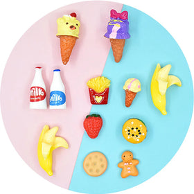 Kawaii Hamburger Miniature Food Resin Flatback Cabochon for DIY Scrapbooking Hair Clips Making Doll House Decoration