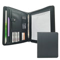 ModernQiu A4 PU Leather Padfolio with 4 Rings Binder  Custom logo Business  Zipper Portfolio Document Filing Products