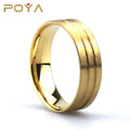 Poya Wholesale 6mm Glue Grooved Gold Plated Tungsten Ring Core Blanks