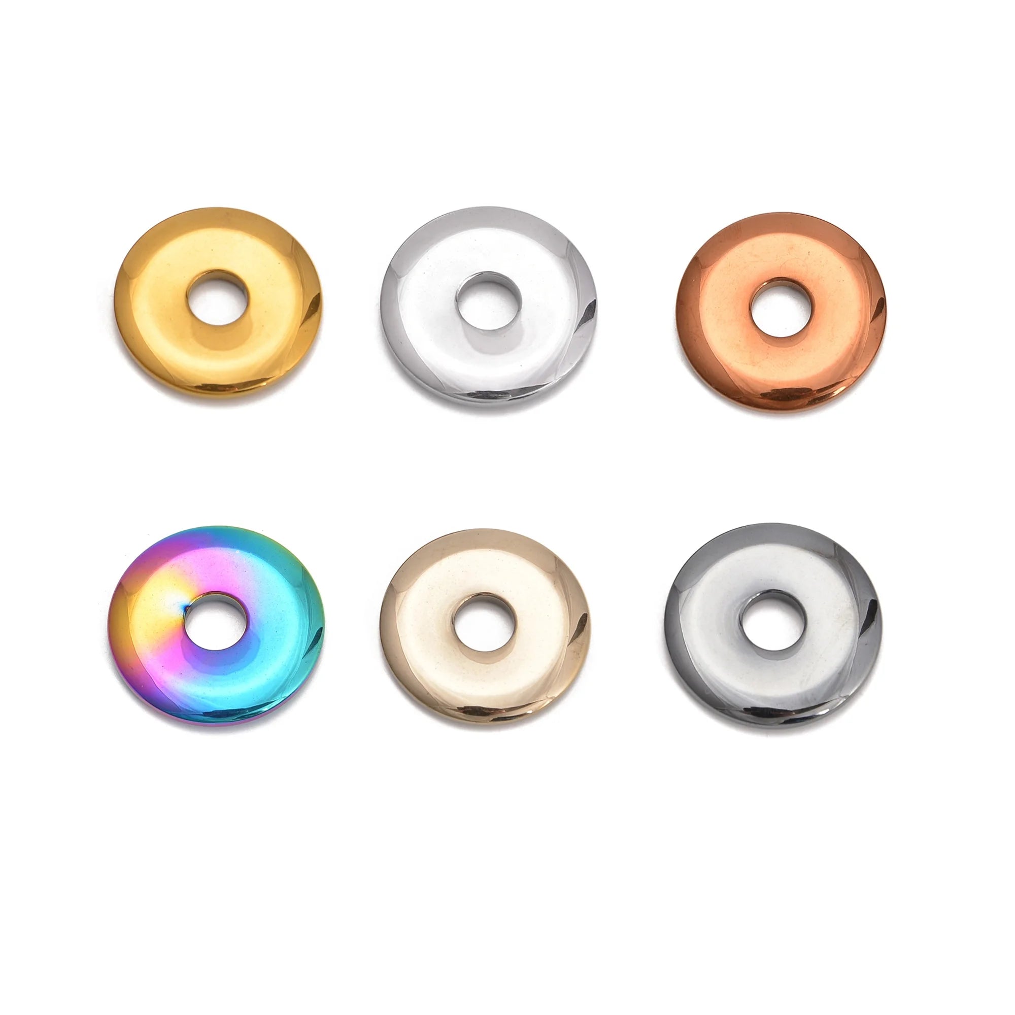 40mm Six Colors Hematite Donut Circle Pendant Sold Per Piece