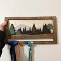 Customized Hexagon Laser-Cut Wooden Medal Storage Rack Wall Hanging Pendant Display with Polished Technique