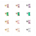 Simple Rectangular Zircon Ear Bone Stud 18K Gold Unfading Ins Style Women's Fancy Piercing Jewelry Screw Ball Stud Earrings