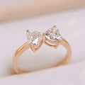 Luster Jewelry Total Weight 1.6ct D Color Vs 18k Gold Soild Heart Lab Grown Diamond butterfly Ring for Wedding