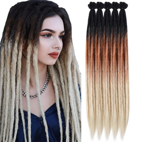 Dreadlocks Locs Crochet Hair Extensions Dread Locs Braid Hair Solid and Ombre Color Long and Straight Synthetic Fiber Dreadlocs