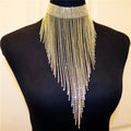 Large Diamond-Fronded Necklace with Gold Plating Trendy Wedding Jewelry for Banquets Parties Fashion Body Accessories for Gifts