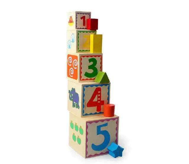 Hot Educational Toys Kids Classic Wooden Multi Function Five Layer Box Shape Kit