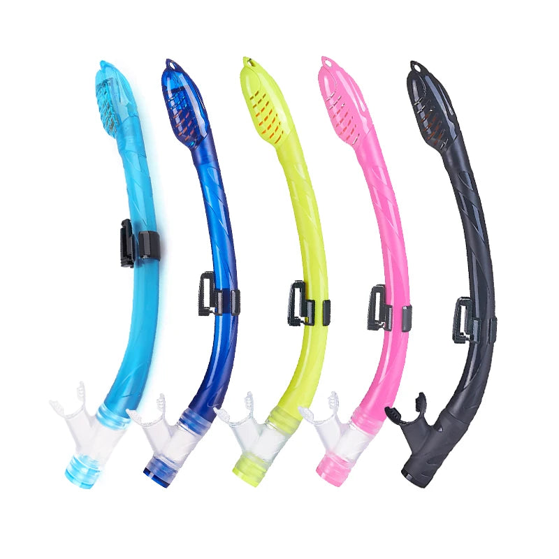 Custom ODM Silicone Mouthpiece Splash Guard Swimming Snorkeling Diving Breathe Tube Dry Top Snorkel for Kids