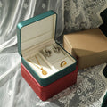 High End Light Luxury Brushed PU Flip Cover Mother's Day Ring Necklace Earrings Long Chain Jewelry Set Jewelry Packaging Box