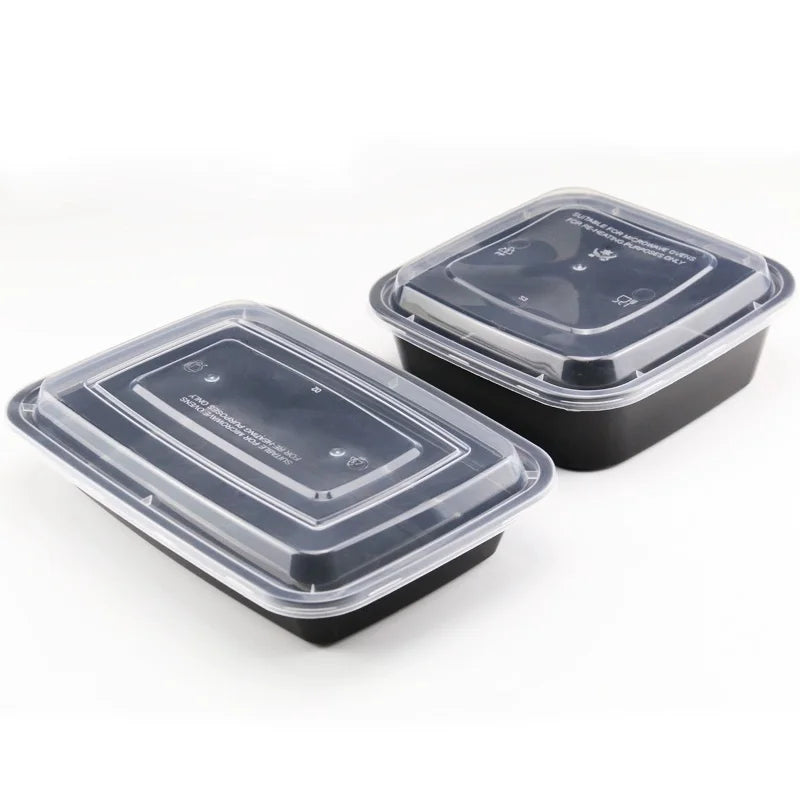 500ml 750ml 1000ml Takeaway Lunch Bento Box Plastic Microwave Disposable Food Container with Lids