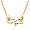 2024 New Fashion Round Ring Inlaid Zircon Snake Necklaces Couple Collarbone Chain Factory Wholesale Hot Sale