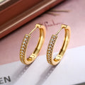 New Punk Fashion Hoop Earrings 14K Gold Silver Copper Alloy 6 Pairs Wholesale Cubic Zirconia Plated Brass Stainless Steel 6