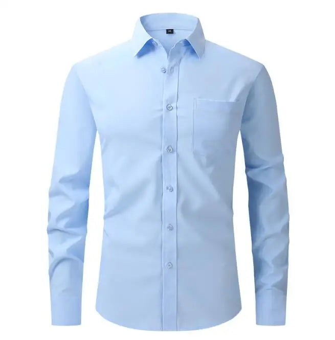 Four-sided Stretch Shirt Men's Top Business Casual Long-sleeved Shirt Professional Shirt for Man