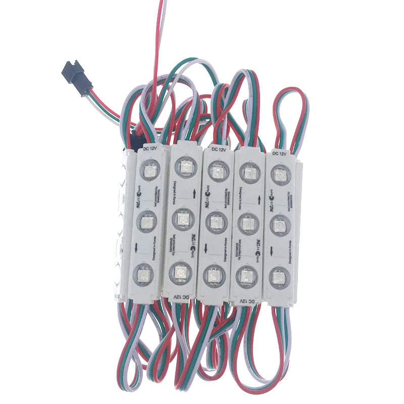3 Wire 12v 5050 Smd 3 Led Light Modulo Lens Signage Ws2811 Rgb Ic Led Module Full Color