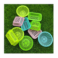 New Fashion 100Pcs Colorful Dollhouse Plastic Baskets Lovely Vegetable Fruit Food Storage Containers for Kitchen Decoration