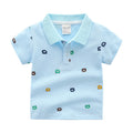 Wholesale Cheap Boy School Uniform Short Sleeve Printed Kids Polo Shirt KBPT-001