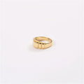 High End 18K PVD Gold Plated Waterproof Tarnish Free Band Croissiant Stainless Steel Rings