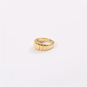 High End 18K PVD Gold Plated Waterproof Tarnish Free Band Croissiant Stainless Steel Rings