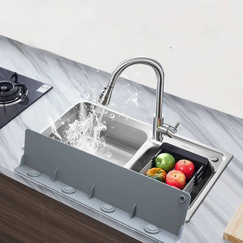 Dishwasher Safe Silicone Sink Splash Guard Water Splash Guard with Non-Slip Suction Cup Base for Kitchen