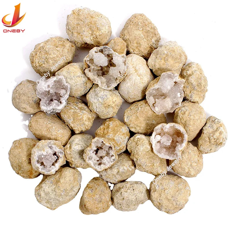 Crystals Wholesale Bulk Natural Quartz Semi-precious Crafts White Druzy Rough Geode Stone and Crystal Geode for Healing