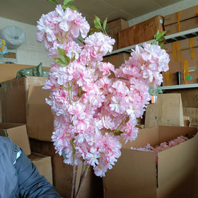 G-1031 Wholesale Backdrop Artificial Flowers Stem Large Cherry Blossom Tree Branches Arches for Wedding Decoration