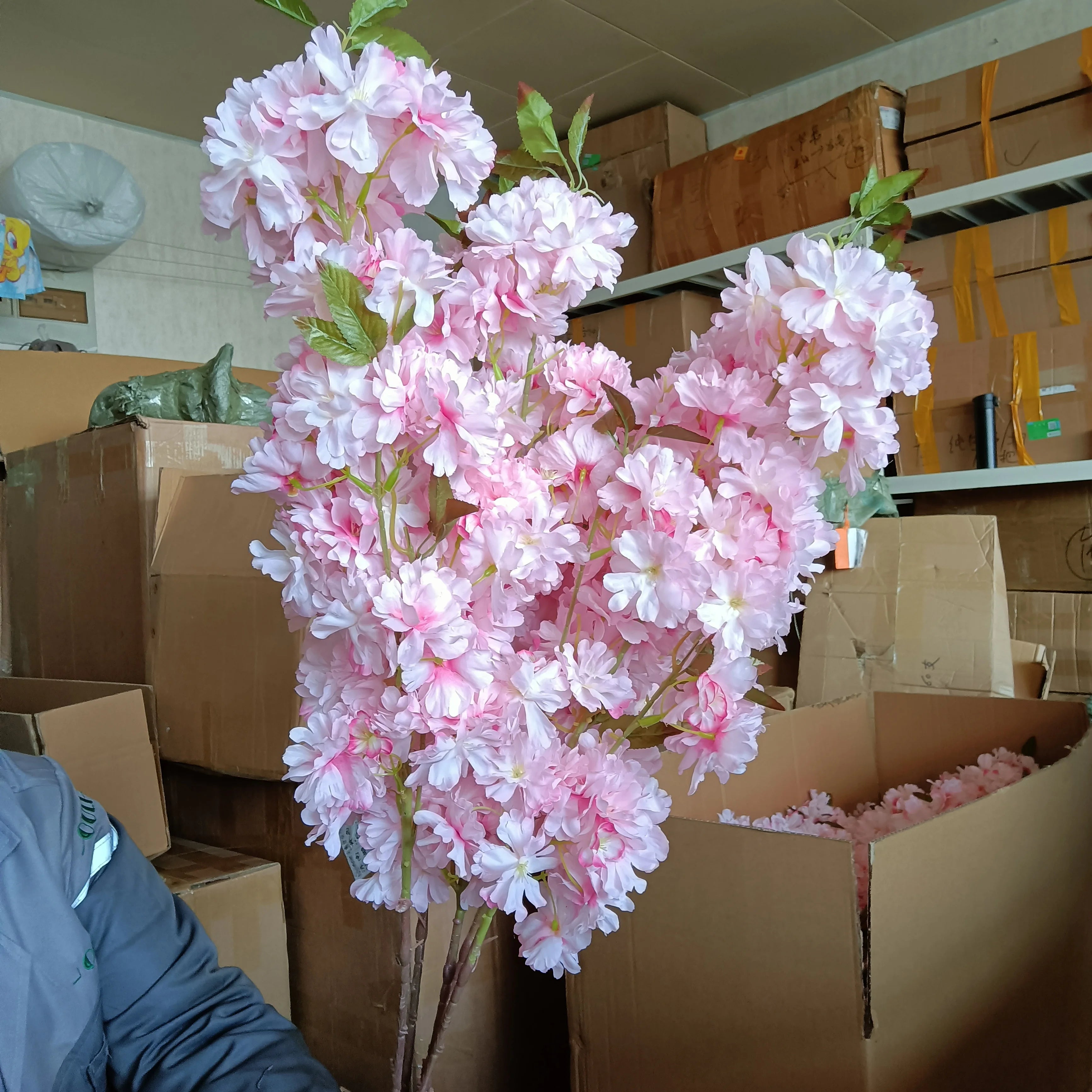 G-1031 Wholesale Backdrop Artificial Flowers Stem Large Cherry Blossom Tree Branches Arches for  Wedding Decoration