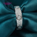 Cadermay Wholesale Price Moissanite Mens Rings 925 Silver 14K 18K Gold 3 Rows Round Moissanite Eternity Ring Band in Stock