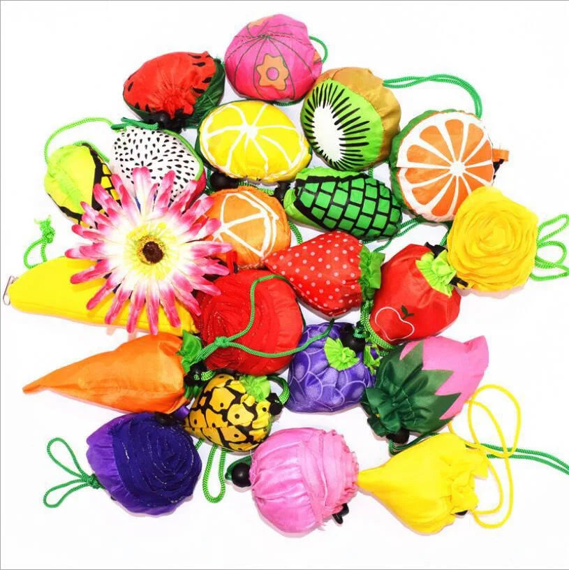 Custom logo New Fashion Cute Animal Fruit Vegetable Promotion Foldable Reusable Shopping Eco Grocery  Bag
