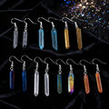Fashion Personality Healing Chakra Stone Electroplating Crystal Drop Dangle Earrings for Women