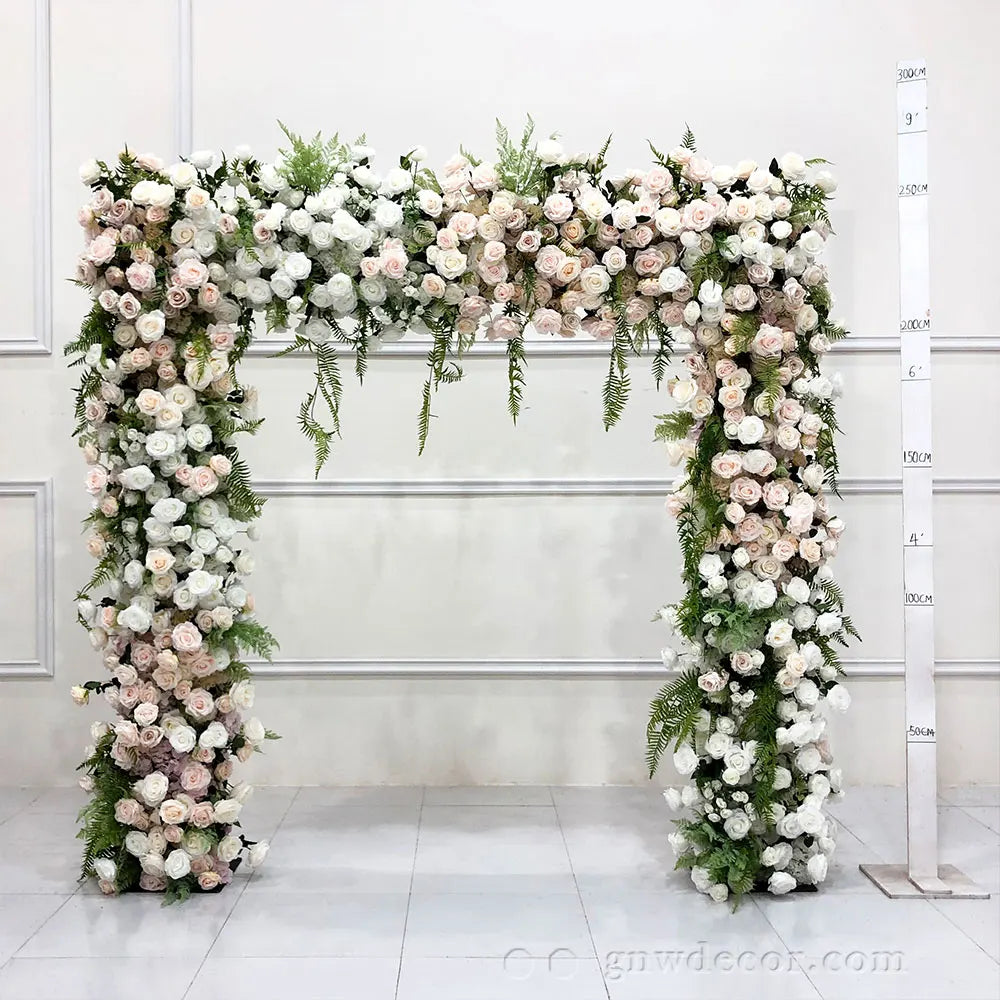 GNW Flower Wall Arch White Cherry Blossom Tree Pink Ficus Banyan Home Decor Indoor Big Plastic Trees