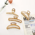 11.5cm Big Size Hair Claw Wholesale Korean Fashion Metal Geometric Wooden Hair Claw Clips for Woman Girls Thick Hair